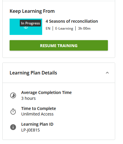 Learning Plan Details